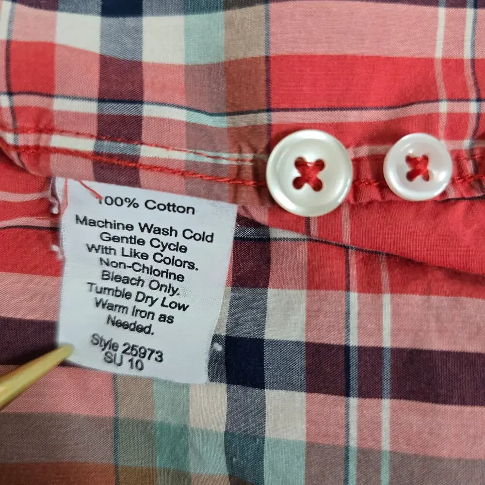 J. Crew Lightweight Shirt Men S Red Plaid Check Button down Long Sleeve